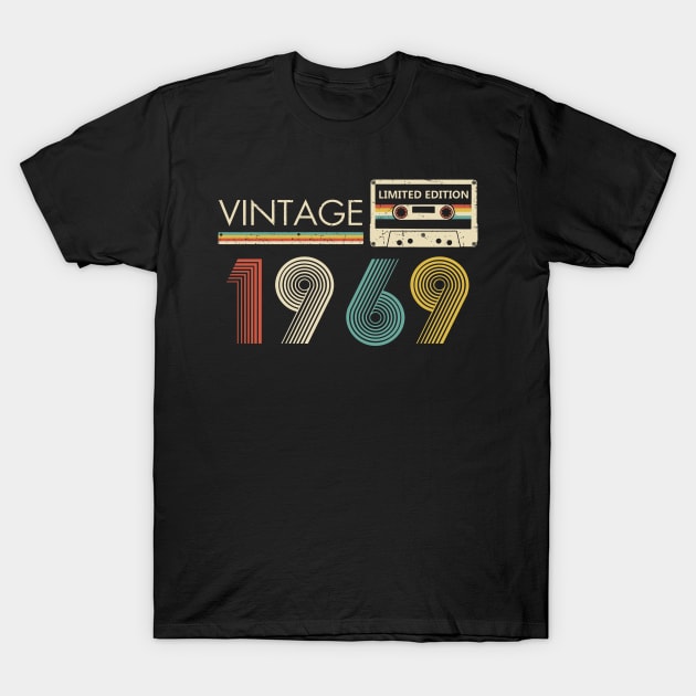 Vintage 1969 Limited Edition Cassette 55th Birthday T-Shirt by Kontjo